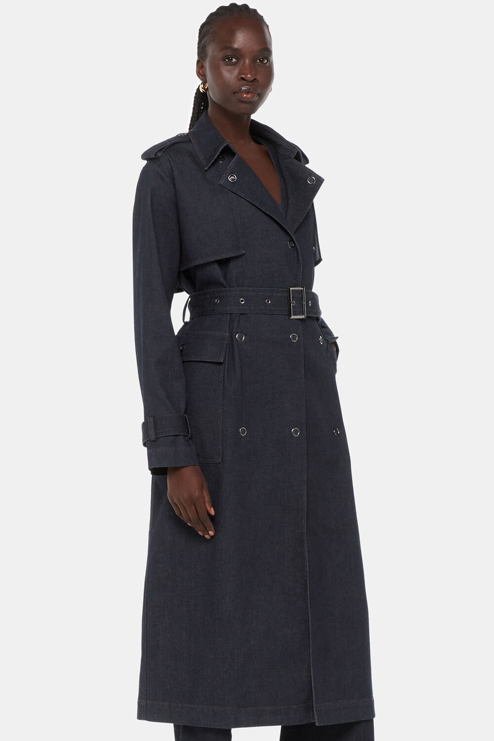 Cara Denim Trench Coat